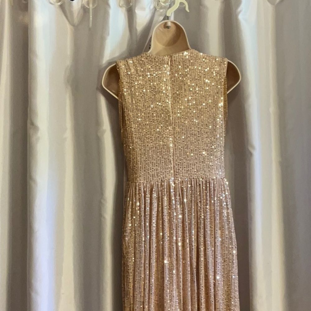 ALISA & LEO nude colored gown with gold to pinkish colored sequins all over 15JR - Picture 11 of 16